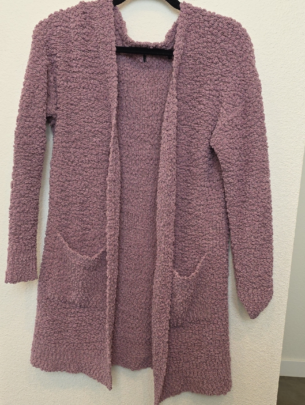 Cozy Lavender Popcorn Knit Cardigan